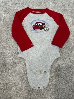 Disney Pixar Cars Lightning McQueen Baby Bean Bodysuit 18M Long Sleeve Button